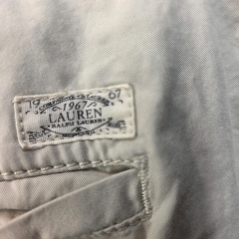 Lauren Ralph Lauren Khaki Denim Shorts Women's Size‎ 6 Flat Front Preppy Y2K